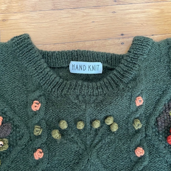Hand Knit 100% jumper sweater XS - Picture 2 of 2